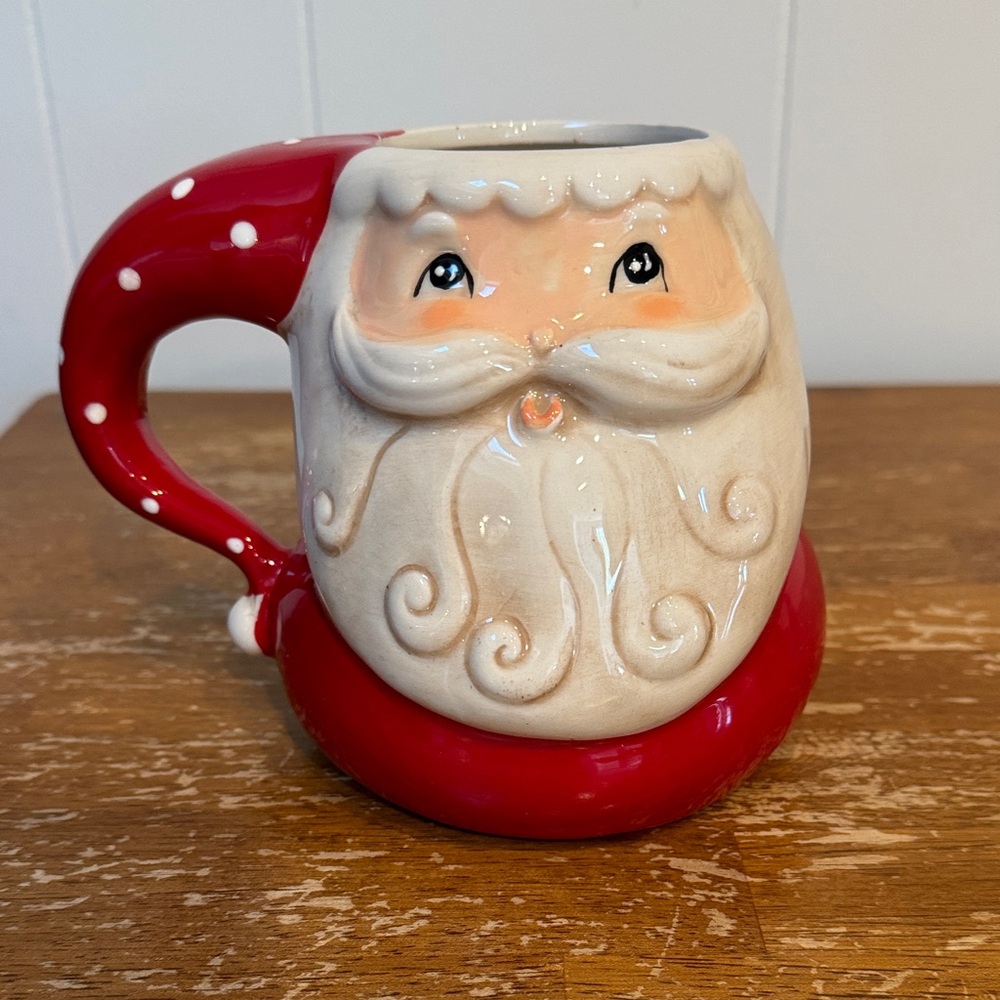 Festive Santa Claus Holiday Mug - Red and White